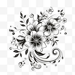 花卉图案剪贴画插图