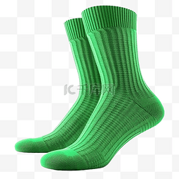 蓝色新衣服图片_孤立的绿色袜子