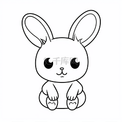 可爱的卡哇伊卡通兔子绘图