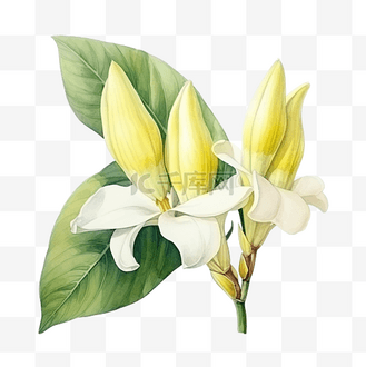 绘手花图片素材_水彩香蕉花