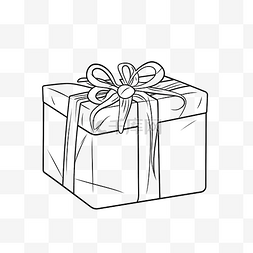 礼物蝴蝶结带图片_带蝴蝶结矢量图解的礼品盒连续线