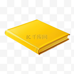 白色内衬图片_黄色空皮革书与反射地板隔离用于