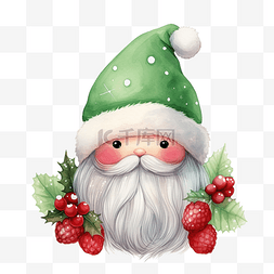 圣诞绿帽子图片_圣诞快乐可爱的圣诞老人画着圣诞