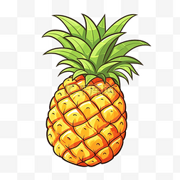 新鲜的菠萝水果图片_菠萝的涂鸦插图