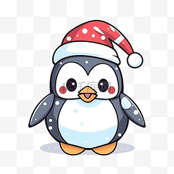 可爱的涂鸦企鹅圣诞快乐插图集