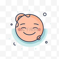 水中有气泡的快乐脸 向量