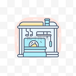 icon挂机图片_洗碗机的平面矢量线图标