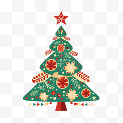 糖果色图形图片_圣诞树可爱图形png