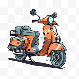 轻便摩托车剪贴画 在白色背景卡