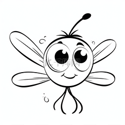 卡通png蜻蜓图片_大眼睛虫子的黑白卡通小图片