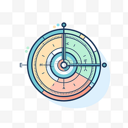 简单的指南针图片_带有多彩多姿的圆圈的指南针的插