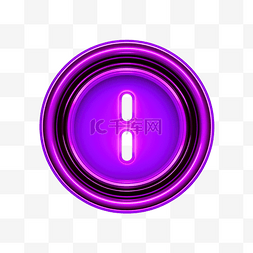 紫色霓虹灯按钮 发光的霓虹灯按