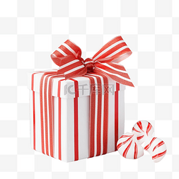 有惊喜礼品图片_圣诞棒棒糖附近有红色蝴蝶结的自