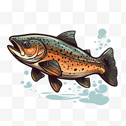 釣鱒魚 向量