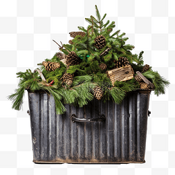等待中的图片_圣诞节结束时，垃圾箱中使用和废