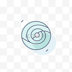 白色背景上的低线螺旋圆圈图标 