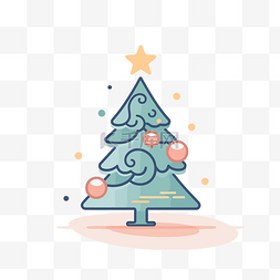 主图上的装饰图片_圣诞树平面设计标志
