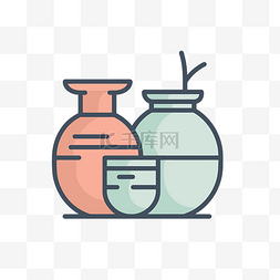 一个瓶子图片_一个罐子和一个瓶子的插图 向量