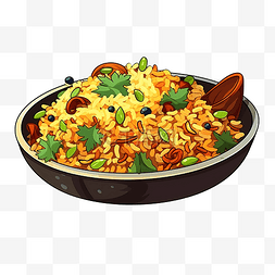鸡肉和米饭图片_Biryani 印度菜香料肉或蔬菜和米饭