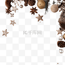 古边框图片_带有节日圣诞装饰的棕色木质表面