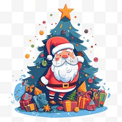 圣诞老人与礼物图片_圣诞剪贴画圣诞圣诞老人与礼物和