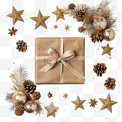 礼品盒盒图片_圣诞装饰与树枝