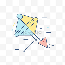 线风筝图片_带有飞行三角形的线风筝图标 向