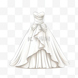 简约风格的新娘礼服插画