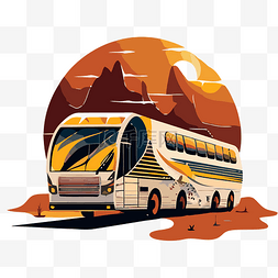 旅遊卡通图片_旅遊巴士 向量