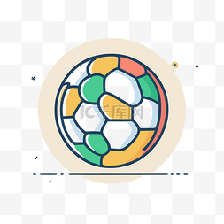 显示彩色足球的插图 向量