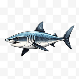 黑鲨鱼插画
