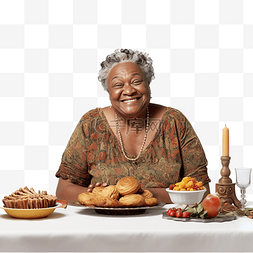 充满爱心的非洲裔美国祖母在庆祝