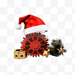 冬季活动礼盒图片_圣诞节概念与齿轮