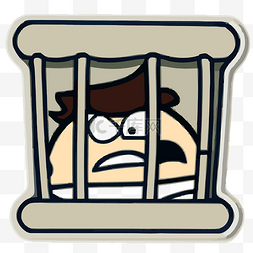 卡通酒吧素材图片_卡通贴纸与牢房内的人 向量