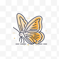 白色背景上的蝴蝶标志图标线条艺