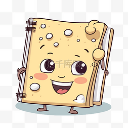 事图片_可爱的记事本剪贴画面包书与奶酪
