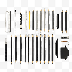 铅笔文具收集工具黑色主题