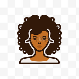 黑人女人的脸头像插画 向量