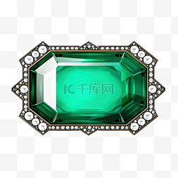 翠绿水晶和宝石边框标签
