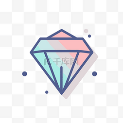粉色钻石插画风格 向量
