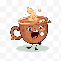 咖啡的的字体图片_咖啡因剪贴画快乐咖啡杯卡通 向