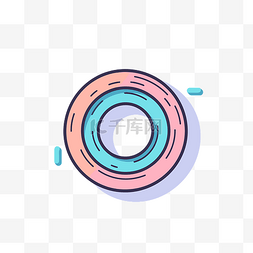 柔和颜色图片_圆形图标，形状像甜甜圈，有多种