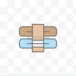 绷带带图片_两种不同颜色的医院绷带图标 向