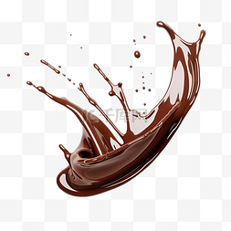咖啡在图片_巧克力飞溅隔离在白色背景与剪切