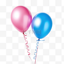 粉色氣球图片_粉色和蓝色的气球