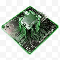鼹鼠绿色人工智能技术电路png文件
