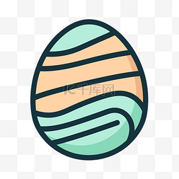 彩色标志图案图片_内部有波浪图案的鸡蛋标志 向量