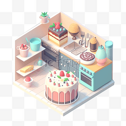 零食食物卡通图片_草莓蛋糕甜品蛋糕房