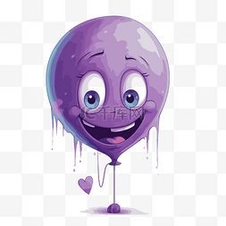 紫色氣球 向量