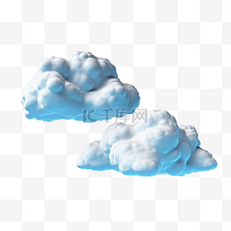隔离白图片_3d 渲染平坦的云隔离